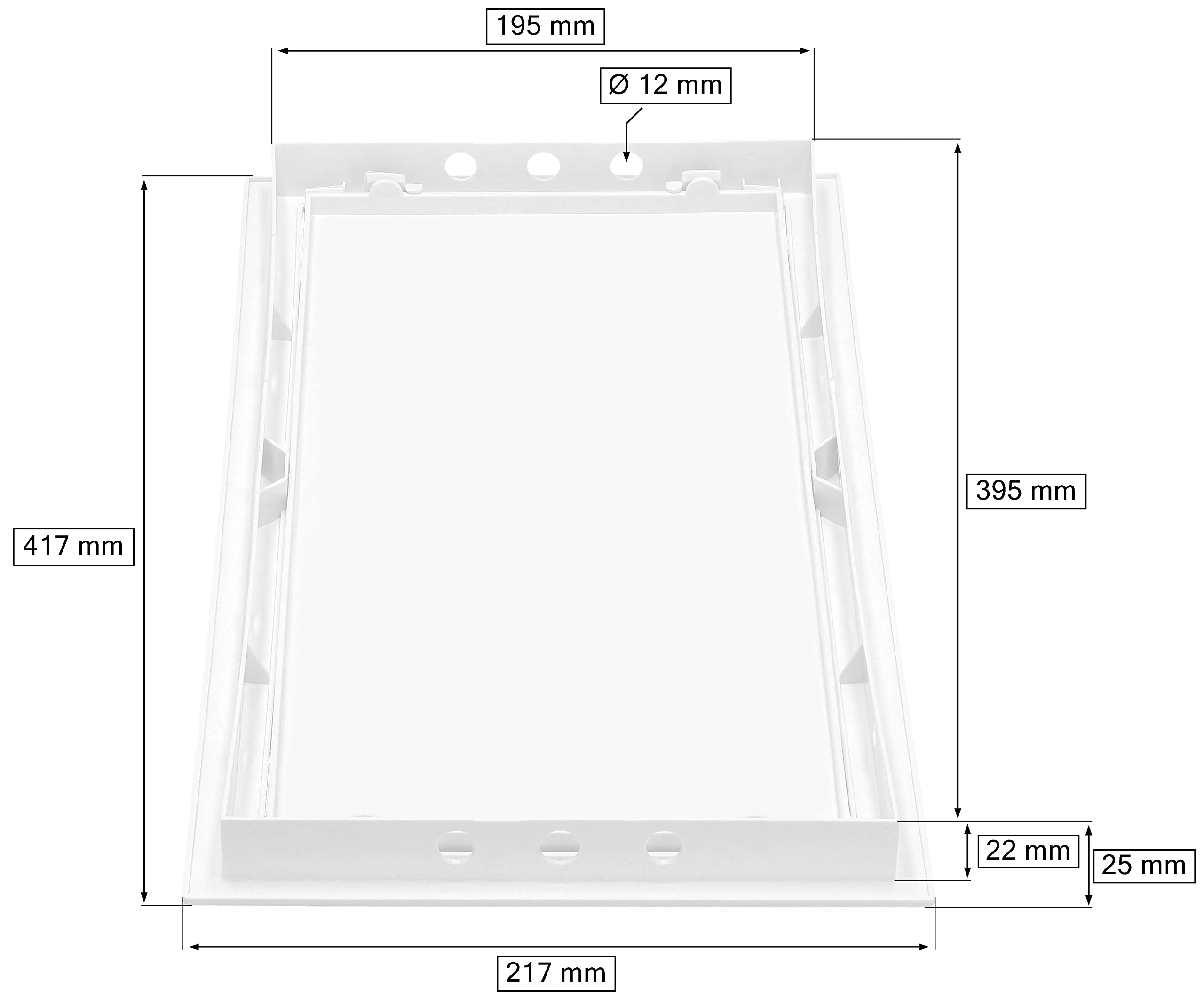 Registro de inspección 20x40 cm - Plástico blanco - Registro para inspección de placas de yeso - Techo - Ático - KOTARBAU - 2