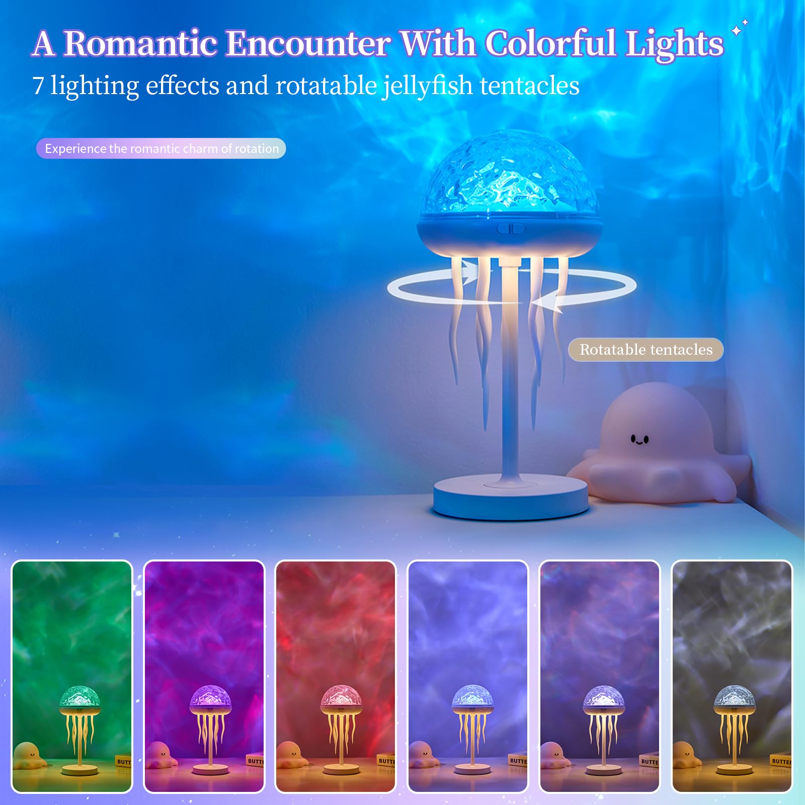 Lampe D'ambiance Itotal Méduse Avec Télécommande à Changement De Couleur 28 Cm