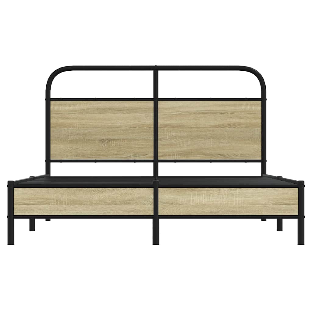 Cama casal | Cama de adulto | Estrutura cama s/ colchão derivados de madeira carvalho sonoma CFW783288 - 5