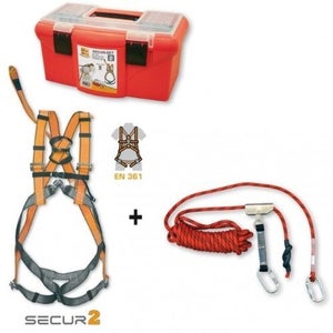 Imbracatura Sicurezza Anticaduta Kit Completo - Moschettone Guinzaglio Riflettente