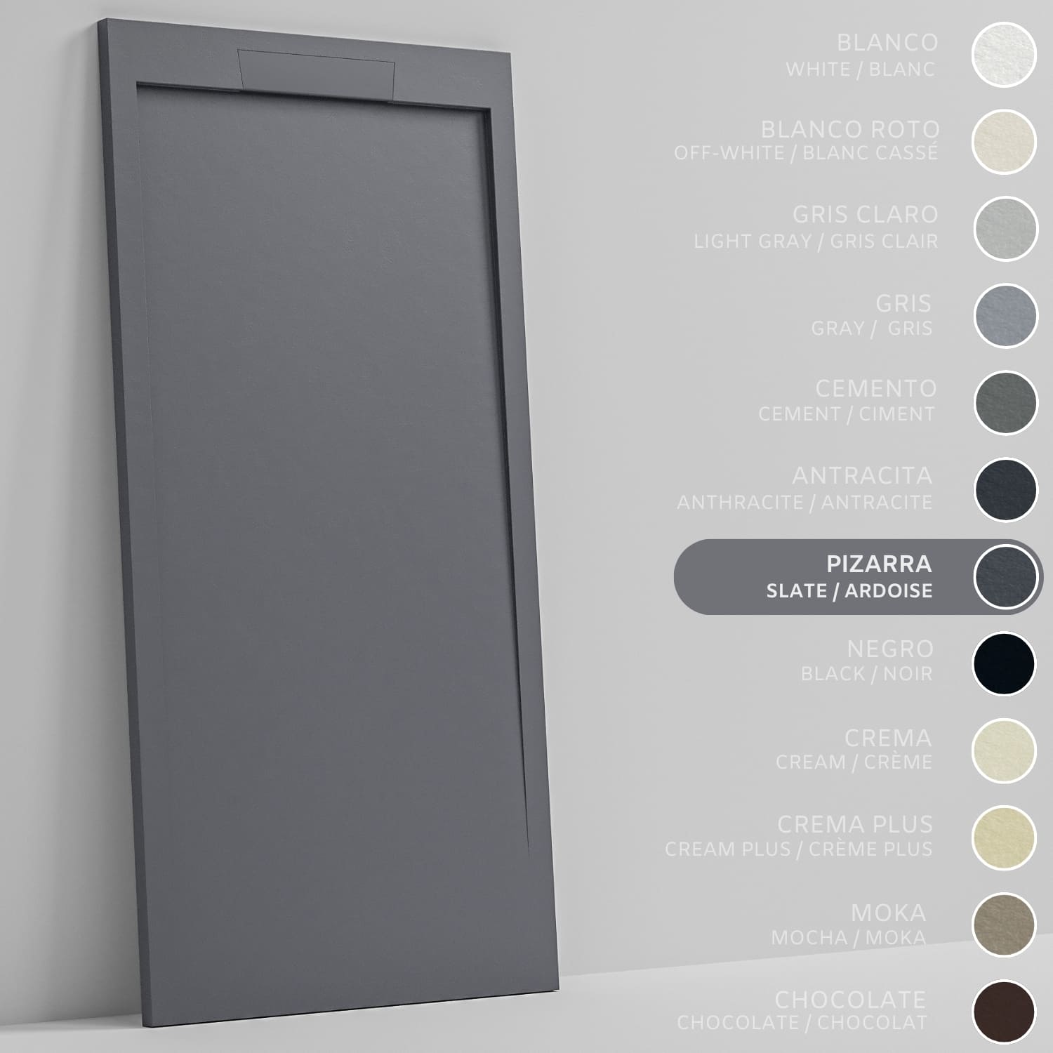 SOULHOME Brodzik prysznicowy– Żywica– Gel Coat– Gładka/Kamienna tekstura – Antypoślizgowy – łupkowy- 120x90- Niski 3cm– Elegancki SAME