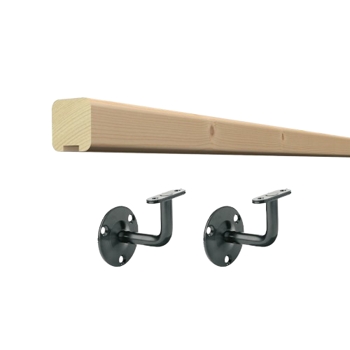 Kit main courante sapin avec supports de fixation, Claro KORDO - 2