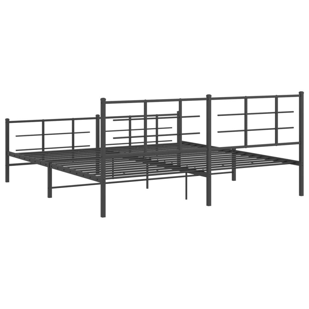 Estructura cama sin colchón con estribo metal negro 193x203 cm vidaXL - 6