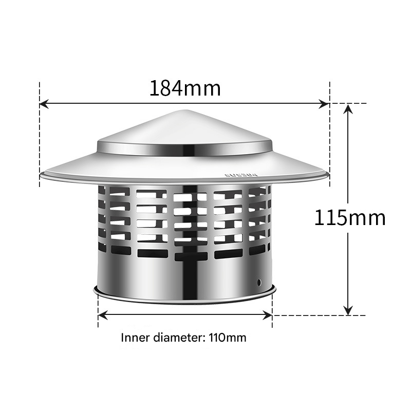 Couvercle de cheminée en acier inoxydable, chapeau de cheminée, étanche — free download