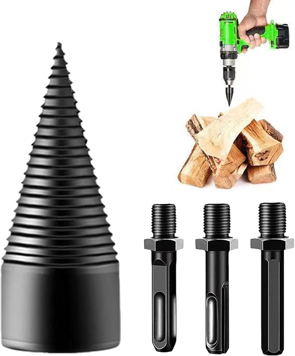 1 jeu de forets de fendage de bois de chauffage, outils de fendage de ...