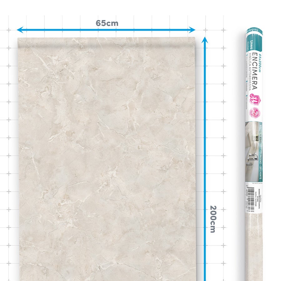 REMO: Vinyle adhésif pour plan de travail de cuisine et salle de bain. Résistant aux taches. Imperméable. Facile à poser et à nettoyer. 0,65x2m - 5