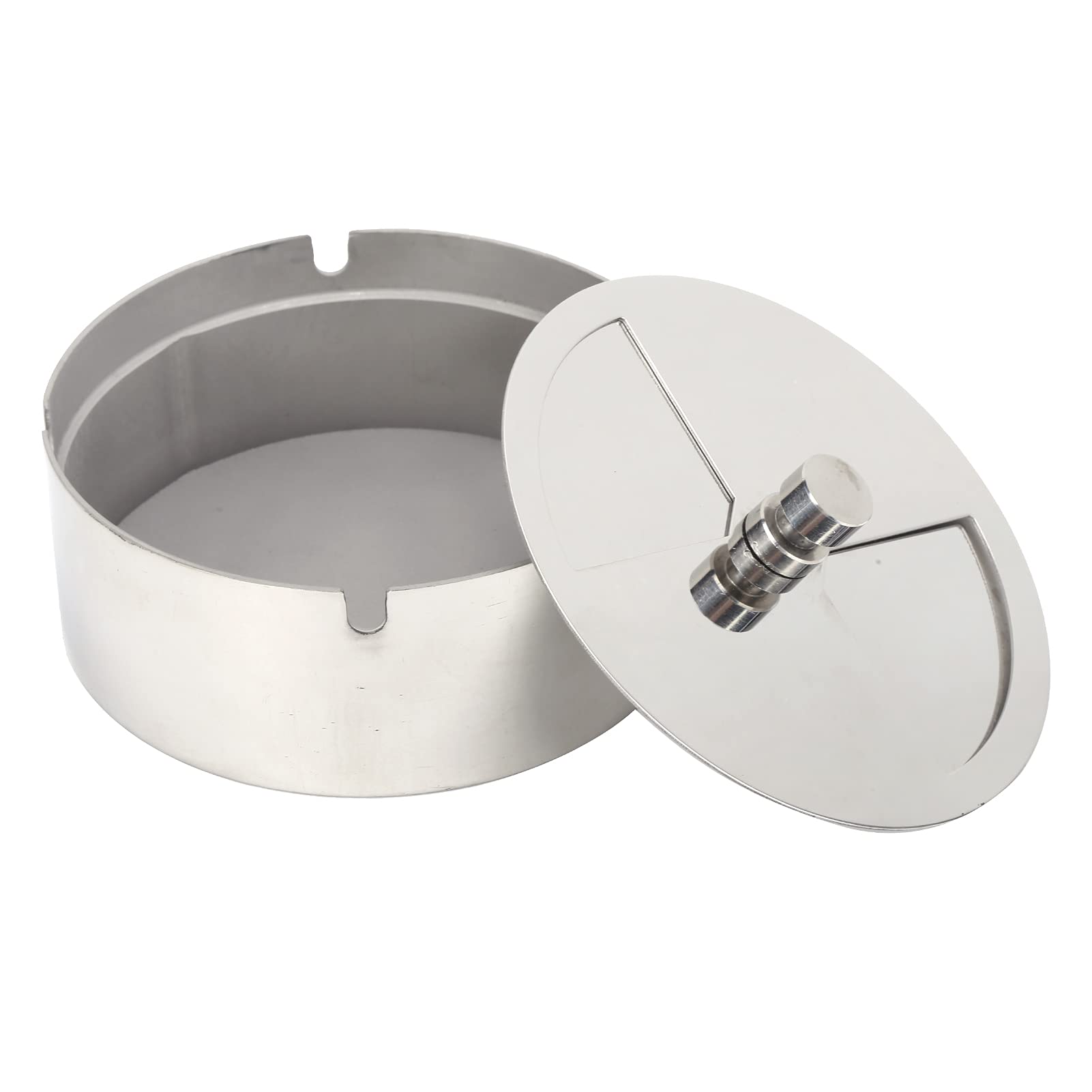 Cenicero extra grande con tapa para cigarrillos, bandeja de acero inoxidable, cenicero oculto a prueba de lluvia para el hogar, mesa, exterior, patio,