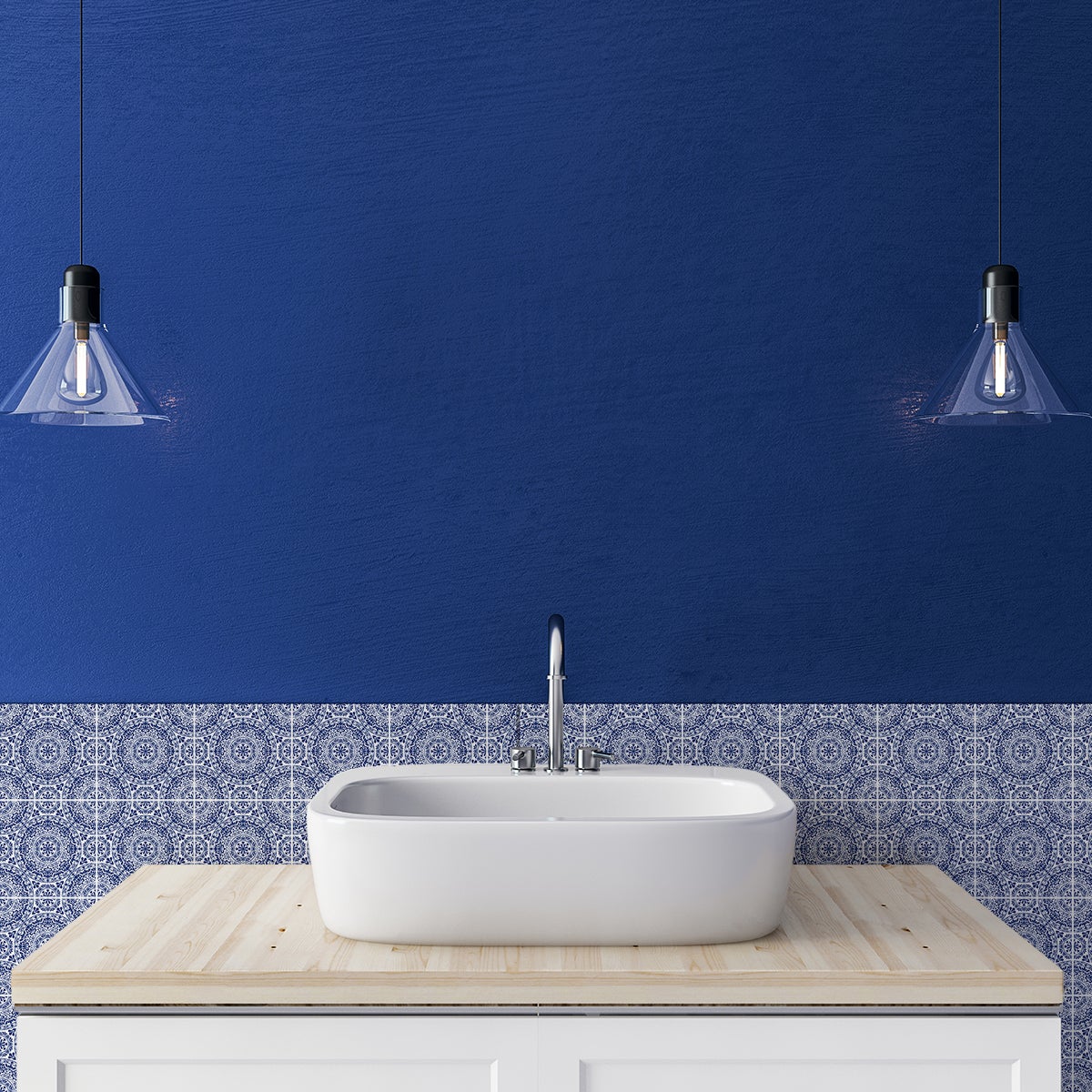 9 adesivi piastrelle di cemento azulejos Mina - Sticker adesivo - adesivi murali - 9stickers15x15cm - 5