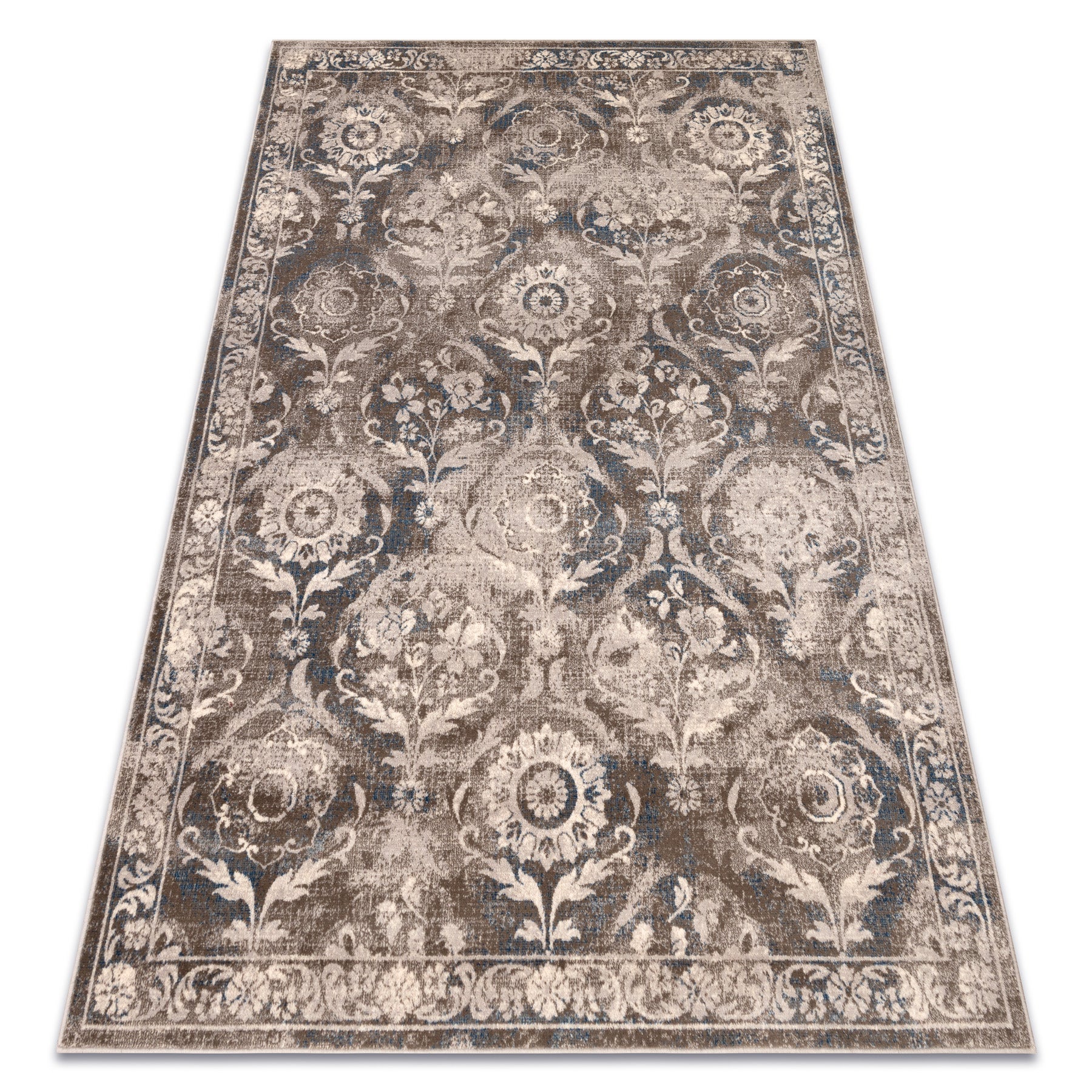 Dywan wełniany NAIN Ornament, vintage 7601/51625 beż / niebieski 240x340 cm