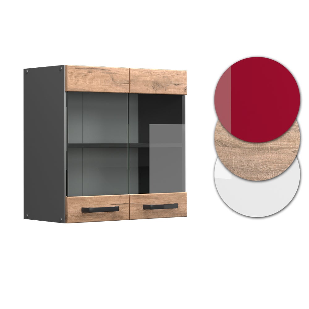 Vicco Armoire en verre R-Line, Chêne de force doré, 60cm - 6
