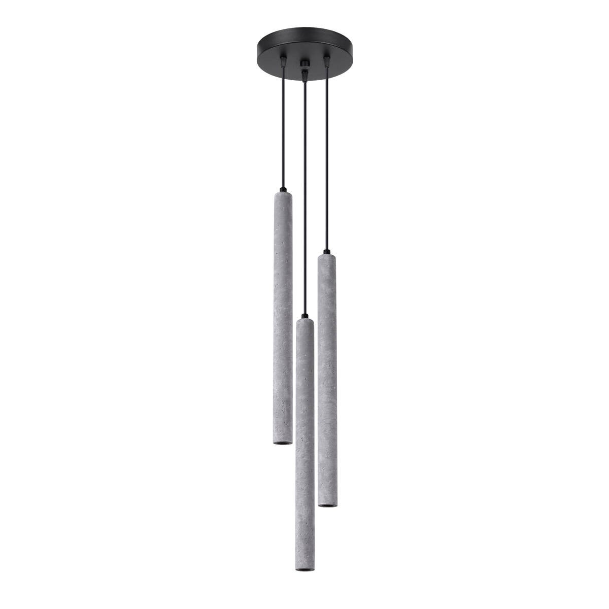 Lampa wisząca Pastelo szara 3xG9x8W tuba wym: 90 x 19,5 x 19,5 cm beton architektoniczny Sollux Lighting