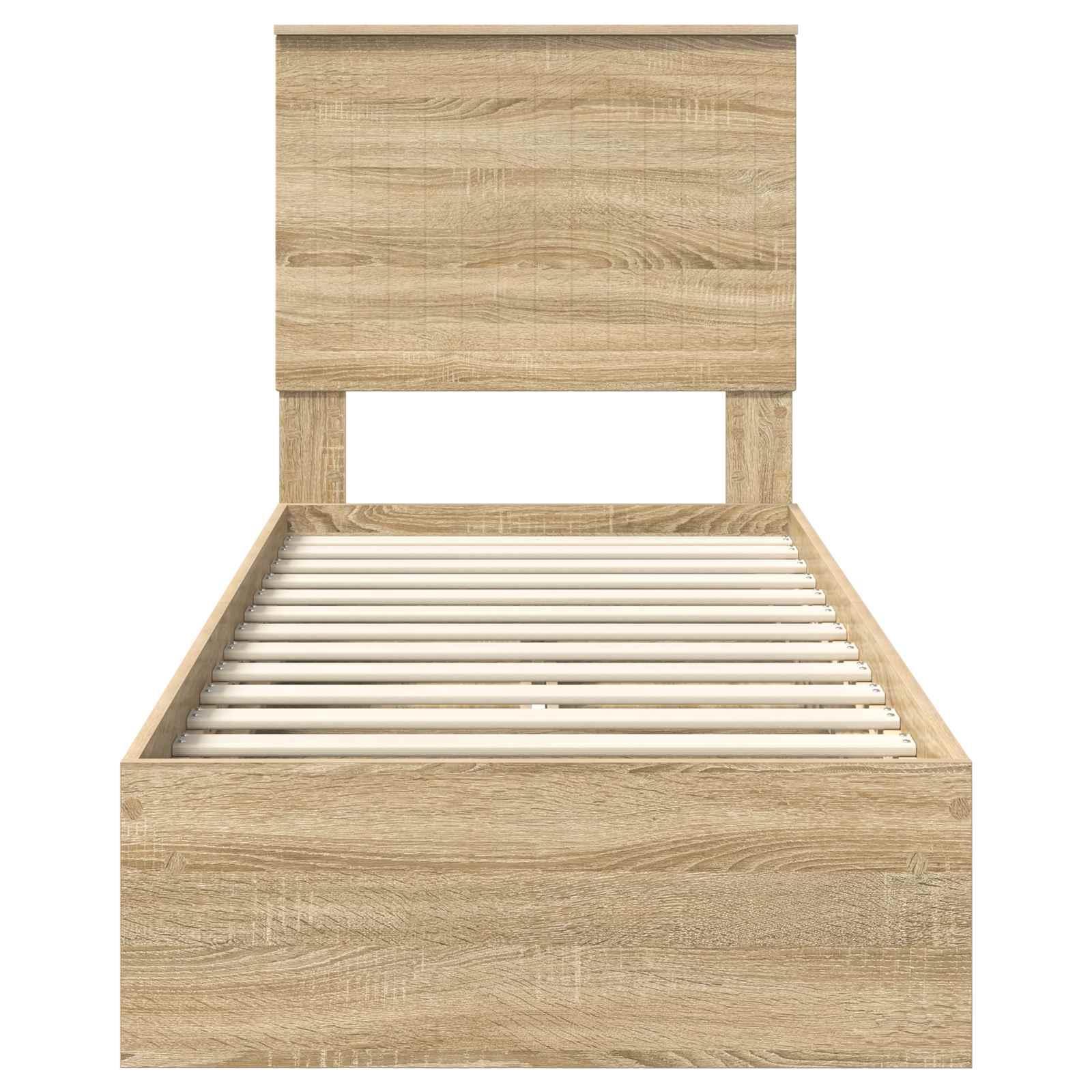 Lit de rangement chêne 75 x 190 cm panneau de bois - 8