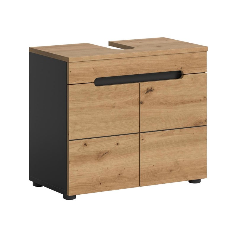 Canu szafka pod umywalkę 2 drzwi dąb dekor, szary.