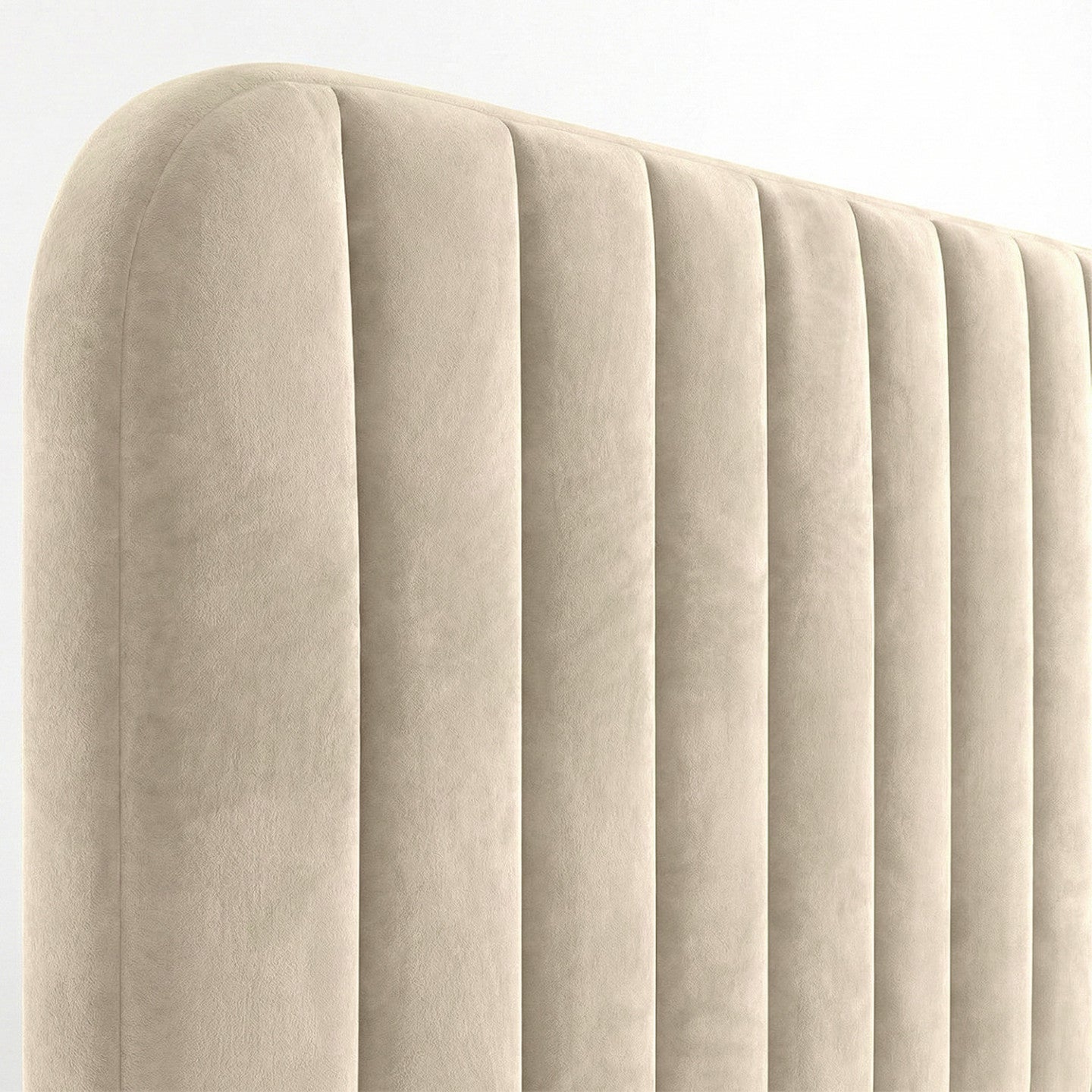 Tête de lit suspendue ALBA 160 cm en velours beige - 5