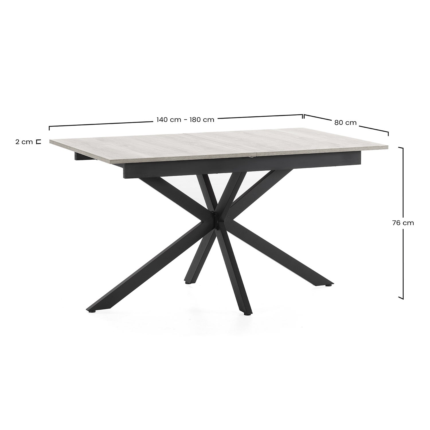 Mesa de Comedor Extensible Prato Color Roble, 140-180 cm - 8