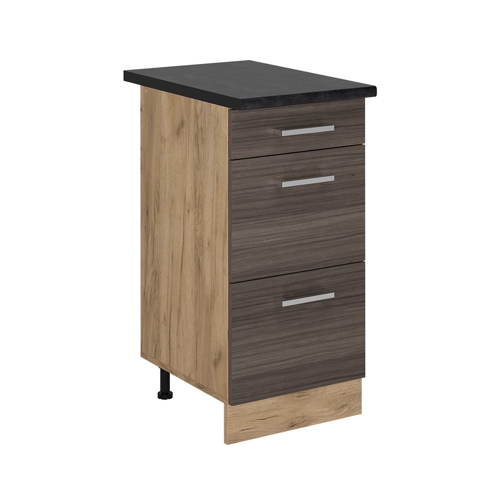 Vicco Szafka dolna do kuchni R-Line, Szlachetna szarość, 40 cm z szufladami, BP Antracyt