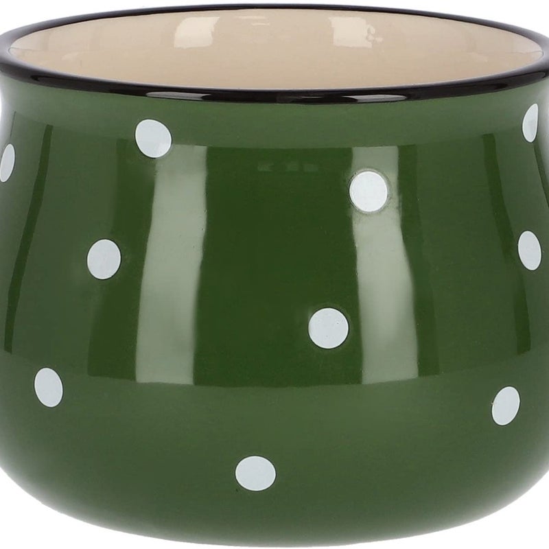 Doniczka osłonka 110mm donica ceramiczna w grochy - KOTARBAU