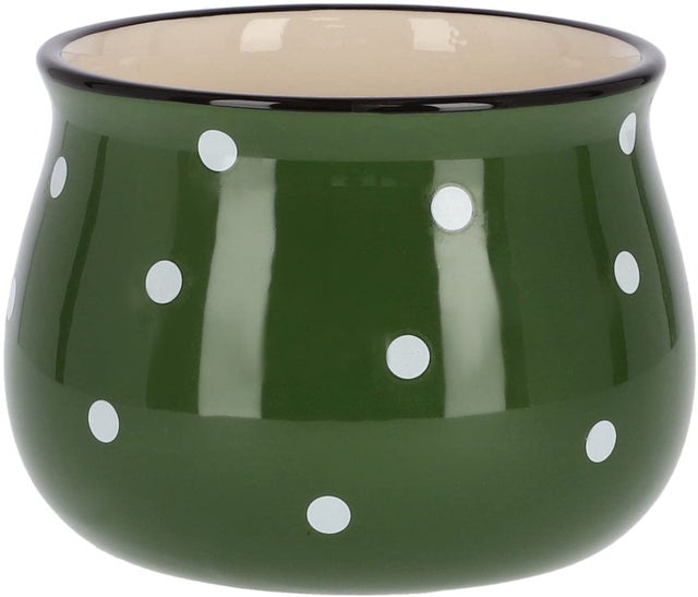Doniczka osłonka 110mm donica ceramiczna w grochy - KOTARBAU