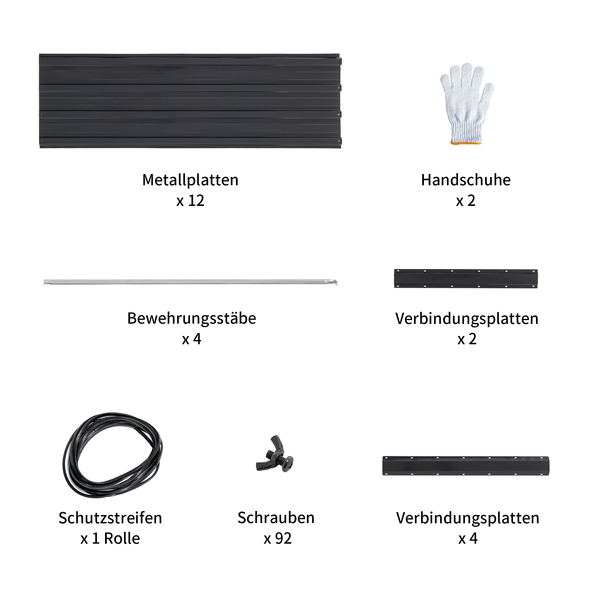 Bac surélevé, fond ajouré, dimensions 190×90×64 cm, couleur noire - 9