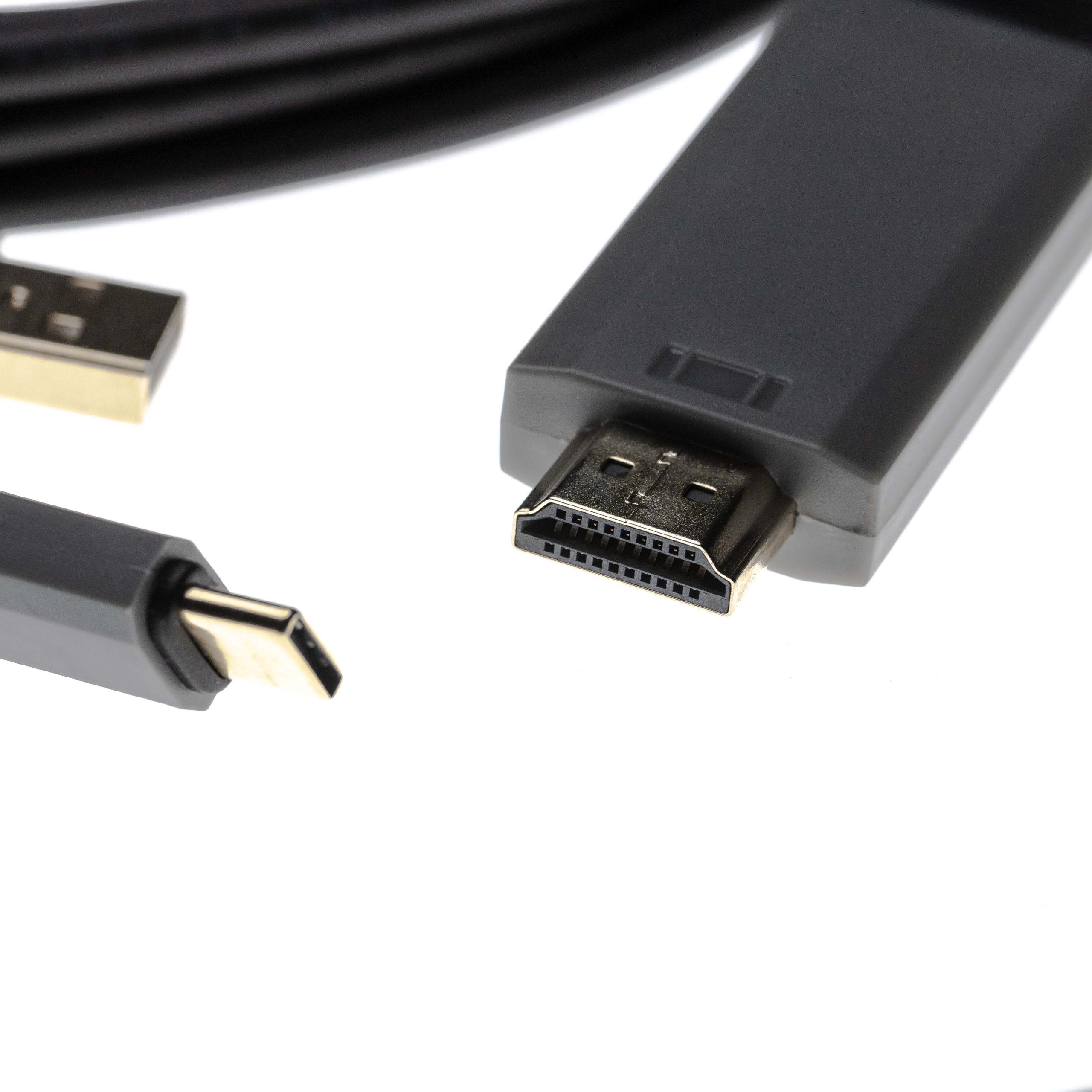 vhbw Câble de données 2 en 1 HDMI vers USB (câble Y USB C 3.1 + USB A 2.0 vers prise HDMI) par ex compatible avec Apple Macbook - 2m - 2