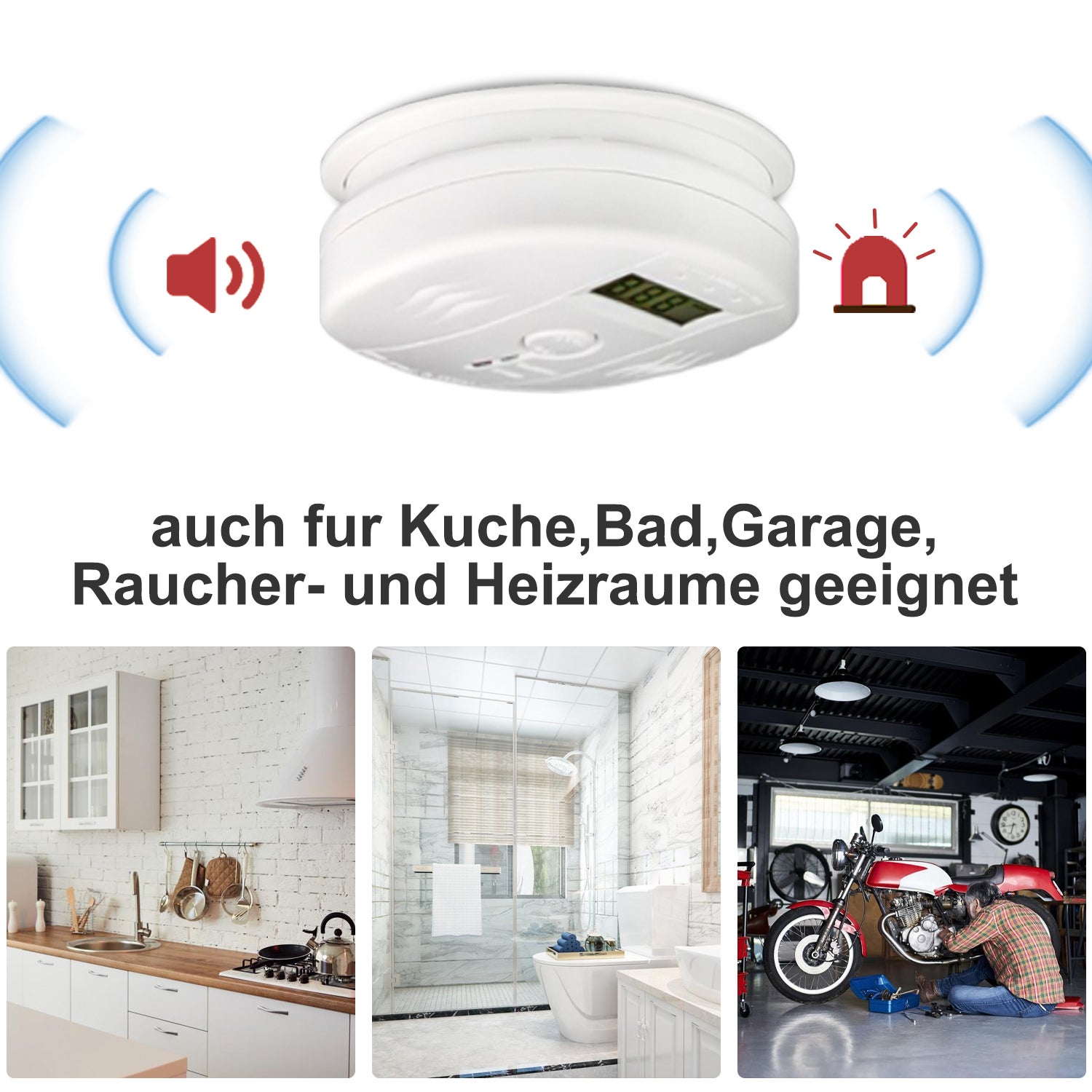 6x rilevatori di CO con sensore integrato: protegge dall'avvelenamento - 4