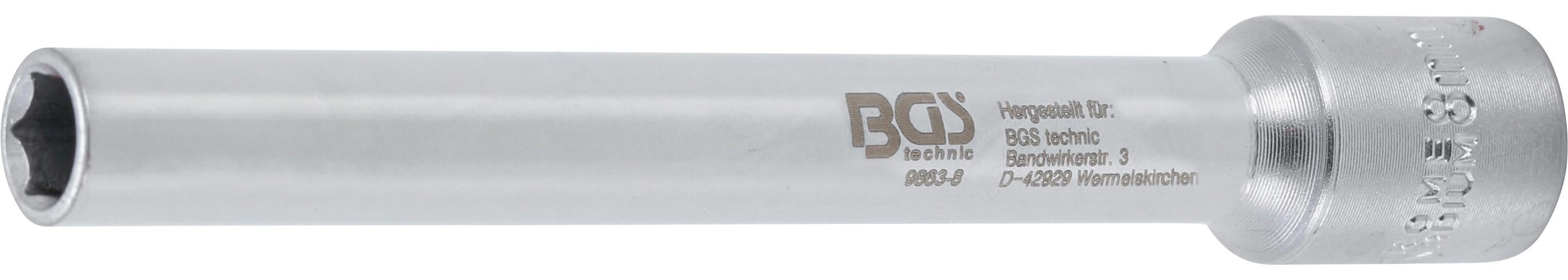 BGS Nasadka klucza nasadowego sześciokątna bardzo głęboka, napęd kwadratowy wewnętrzny 10 mm (3/8") 8 mm - 9863-8