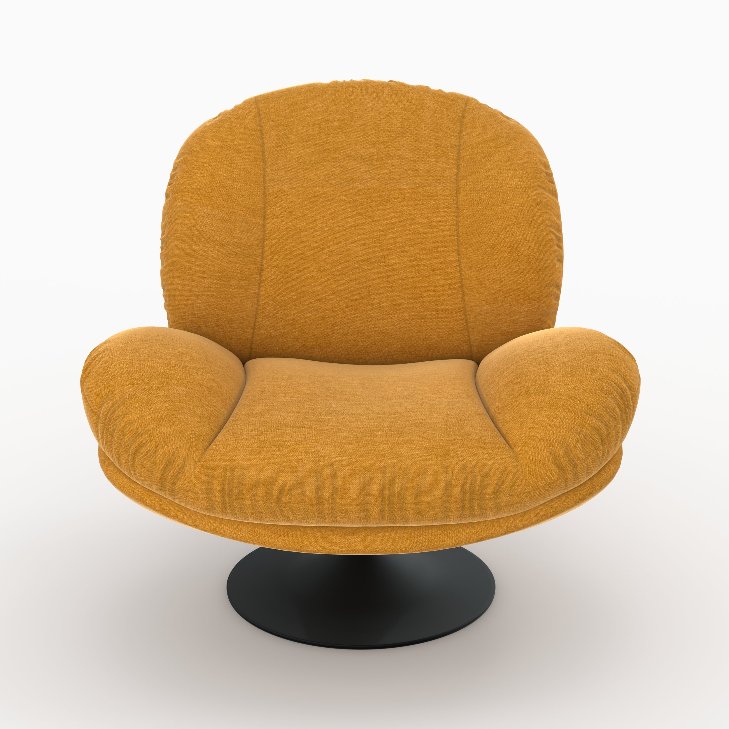 Fauteuil pivotant en tissu effet velours jaune moutarde - Ricci - 5