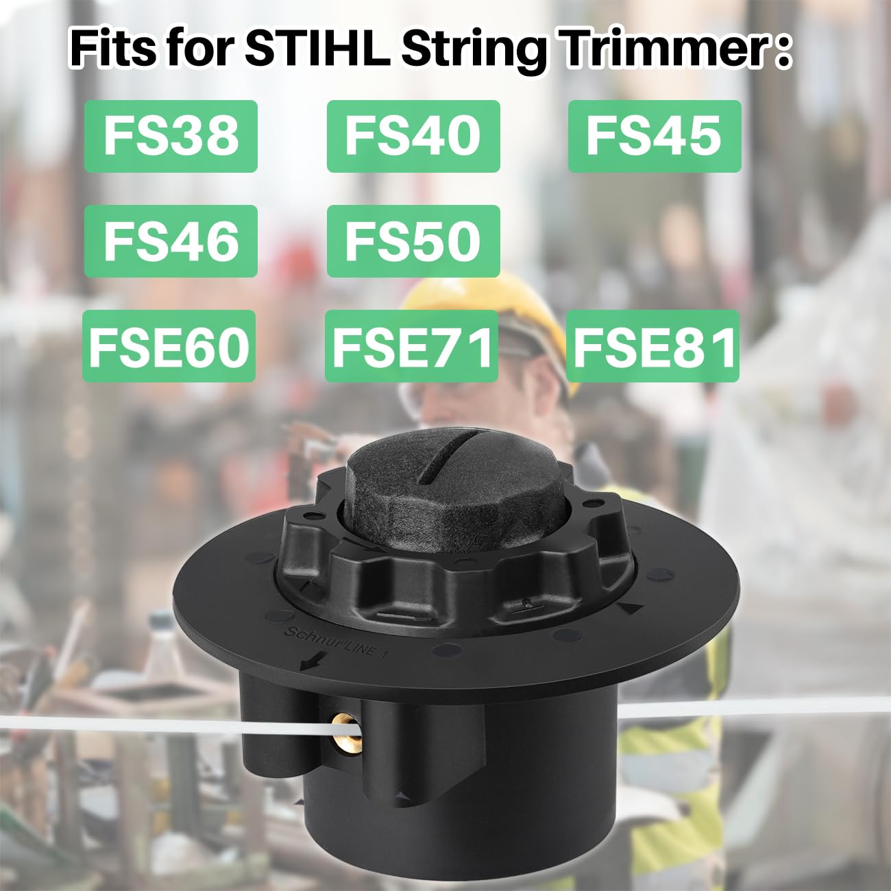 C5-2 Cabezal Desbrozadora STIHL FS40/45/46/50/FSE60 JRISBO Cabezal de Hilo Autocut C 5-2 Bobina de Repuesto Cortabordes C5.2 Accesorio Segadora 1-Pack