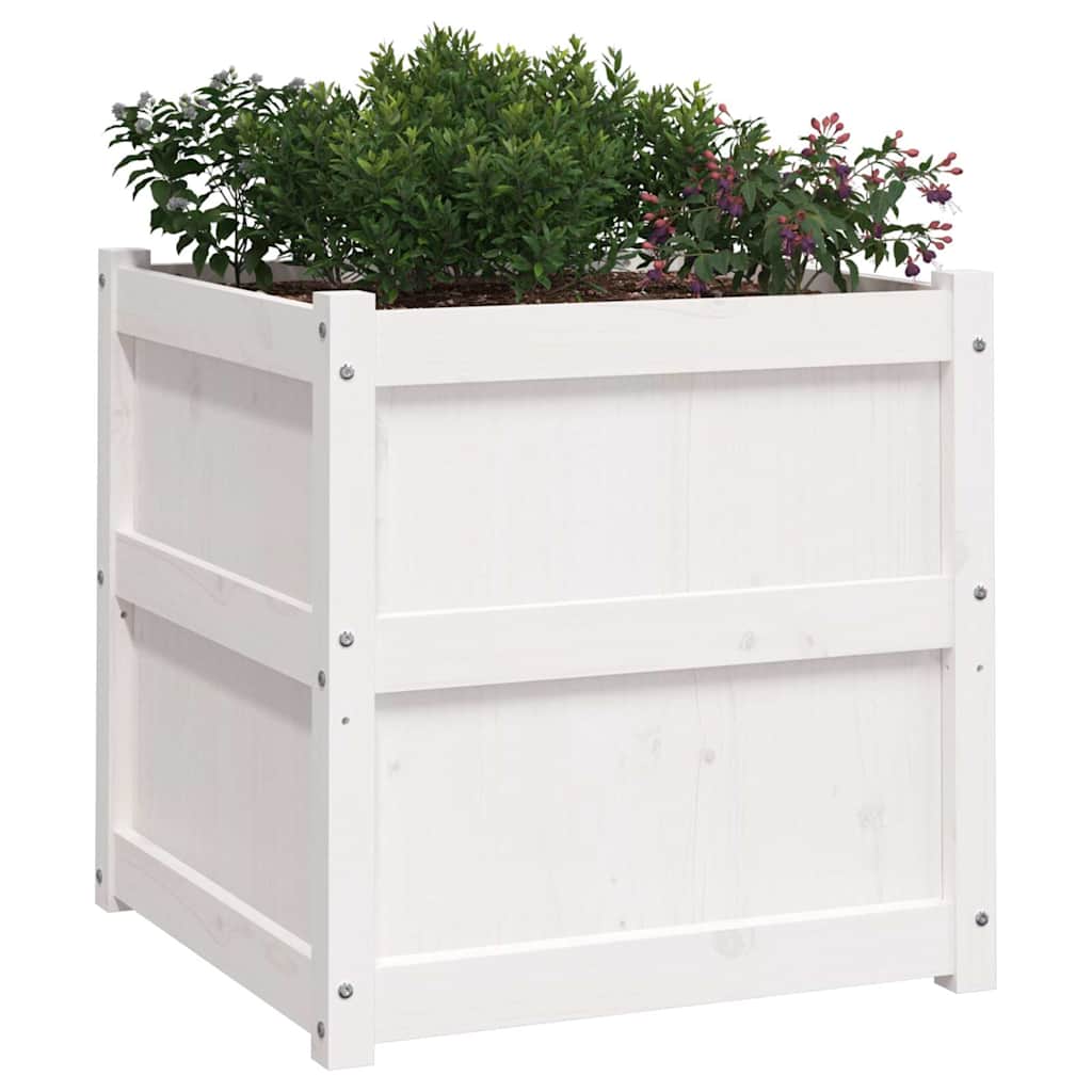 2pcs Jardinières Bac à Fleurs Pot De Fleurs - blanc bois de pin massif n26l - 4