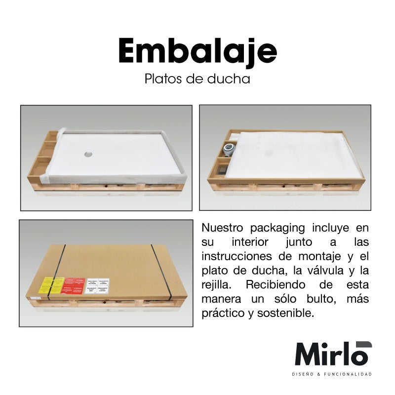 Plato de ducha pizarra ONDA CENIZA 70x110 cm rejilla color - 10