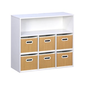 Paniers De Rangement Vêtements 7 Compartiments - Lot De 6, Gris, Empilables Et Pliables