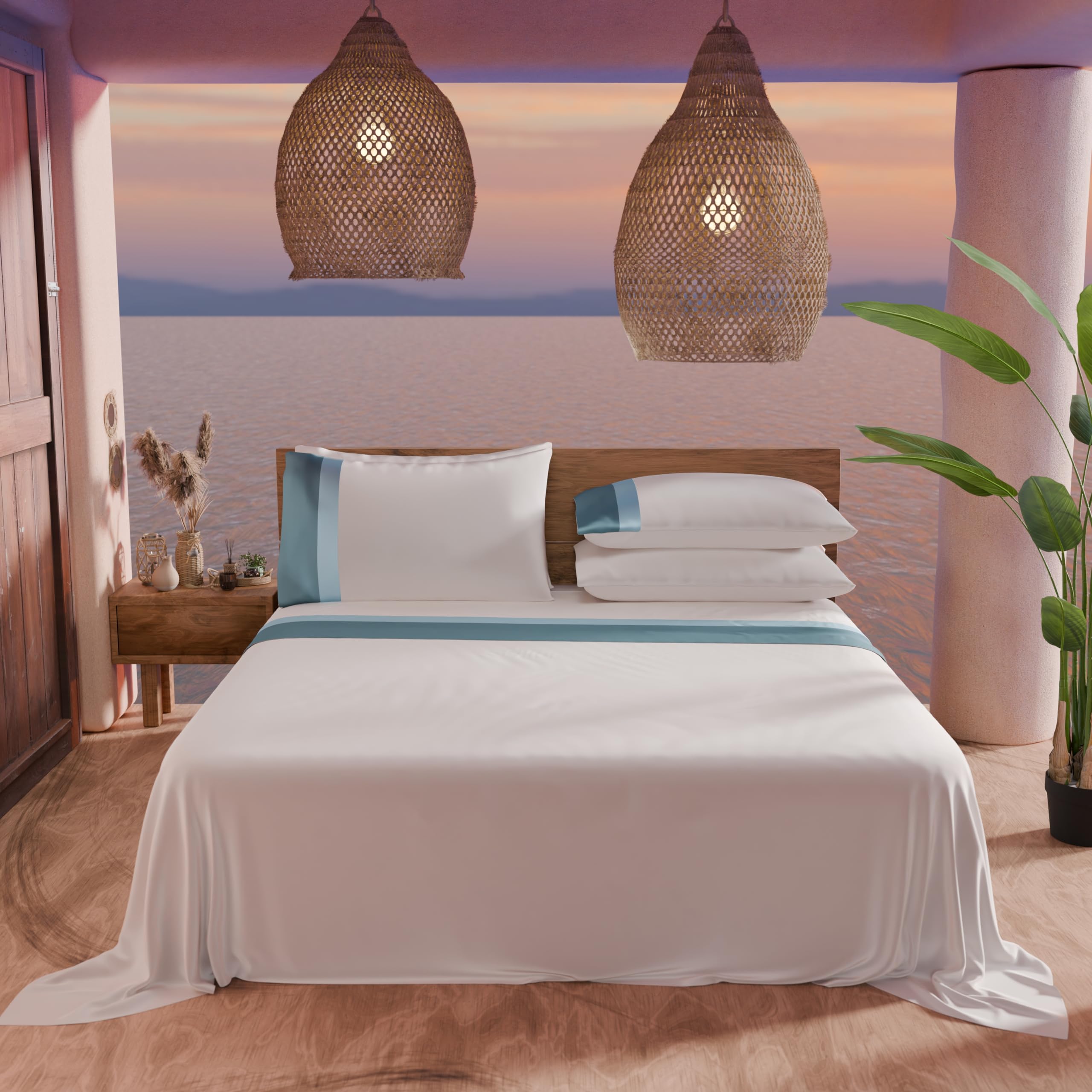 Lenzuola Singolo Sonic Hermet - Set Completo 100% Cotone Ufficiale