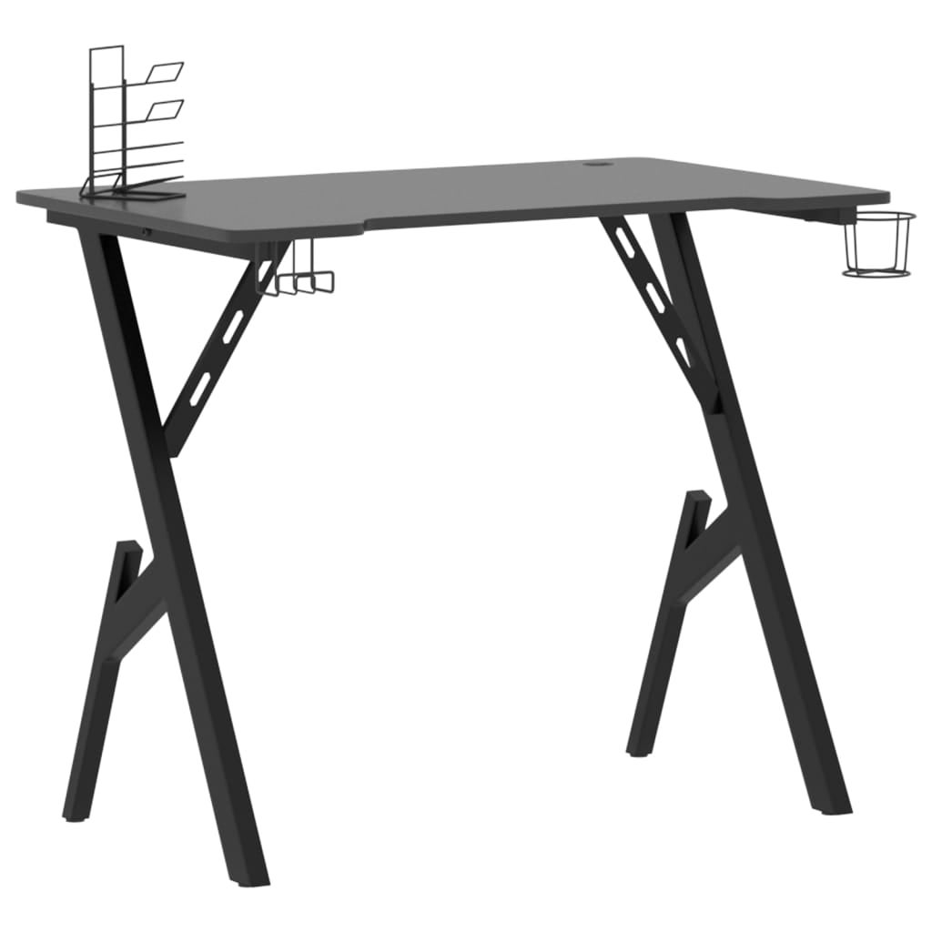 Bureau Gaming 160x60 Cm UISEBRT – Table Ergonomique Fibre De Carbone, LED RGB, Porte-Gobelet, Crochet Casque