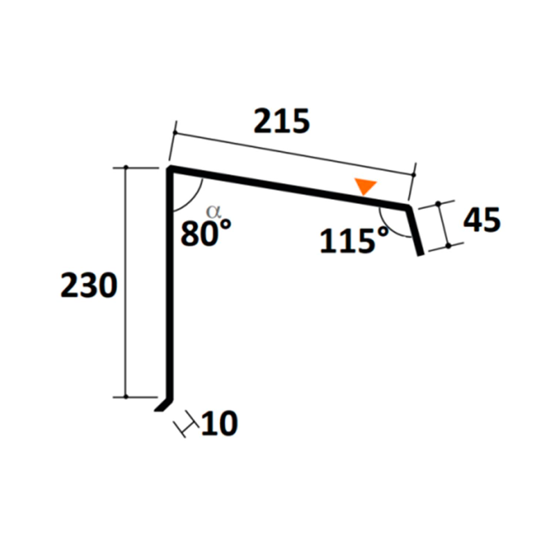 Bandeau de Faitage Grand Développé Longueur 2,10m - Gris Anthracite RAL 7016 - 2