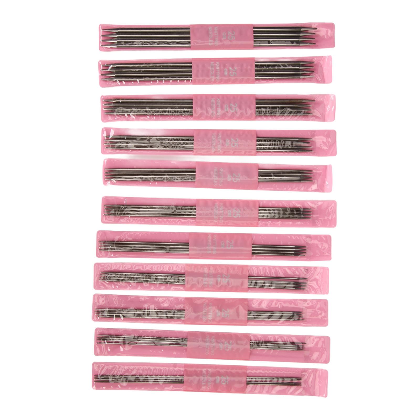 Set di Ferri da Maglia a Doppia Punta 44 Pezzi 11 Misure da 2 Mm a 6 Mm in Acciaio Inossidabile da 9,8 Pollici di Lunghezza Ferri da Maglia Fai da Te