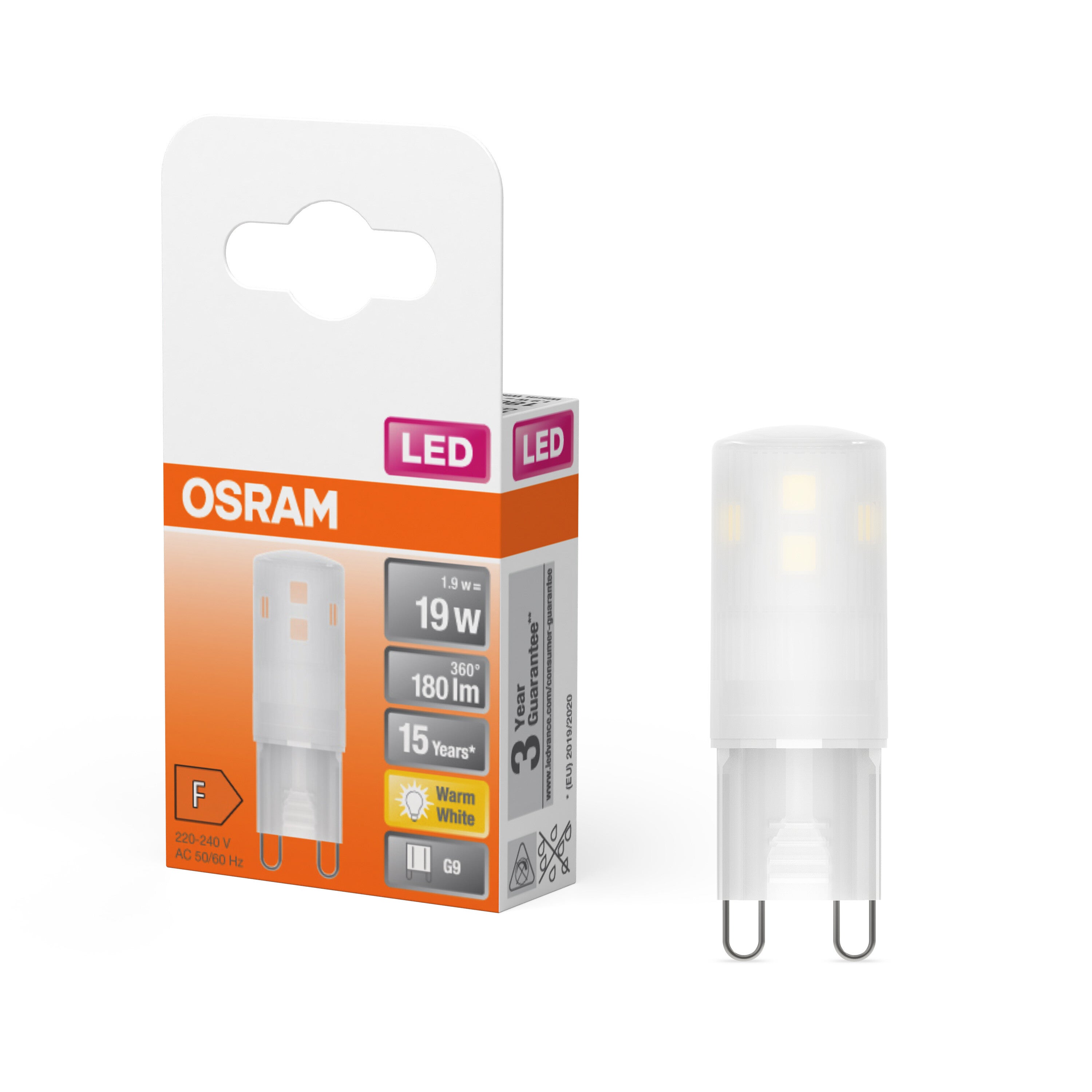 OSRAM Lampe à LED Star PIN, G9-base, optique mate ,Blanc chaud (2700K), 180 Lumen, Remplacement de la traditionnelle 19W-Ampoules 1-Pack - 4