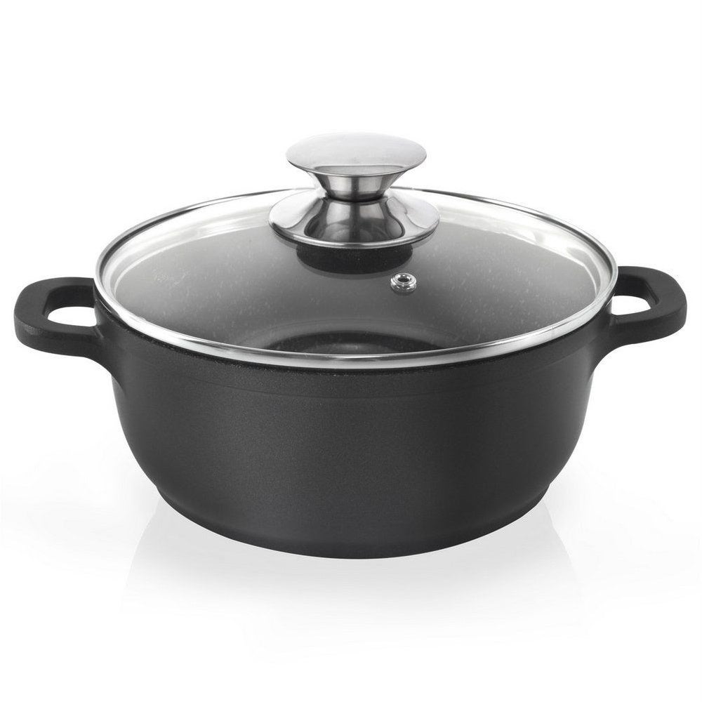 Garnek granitowy ze szklaną pokrywką GRANDE 24 cm, 4 l