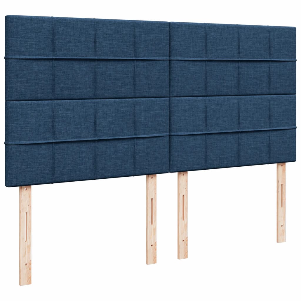 Maison Exclusive - Sommier à lattes de lit avec matelas Bleu 200x200 cm Tissu - 9