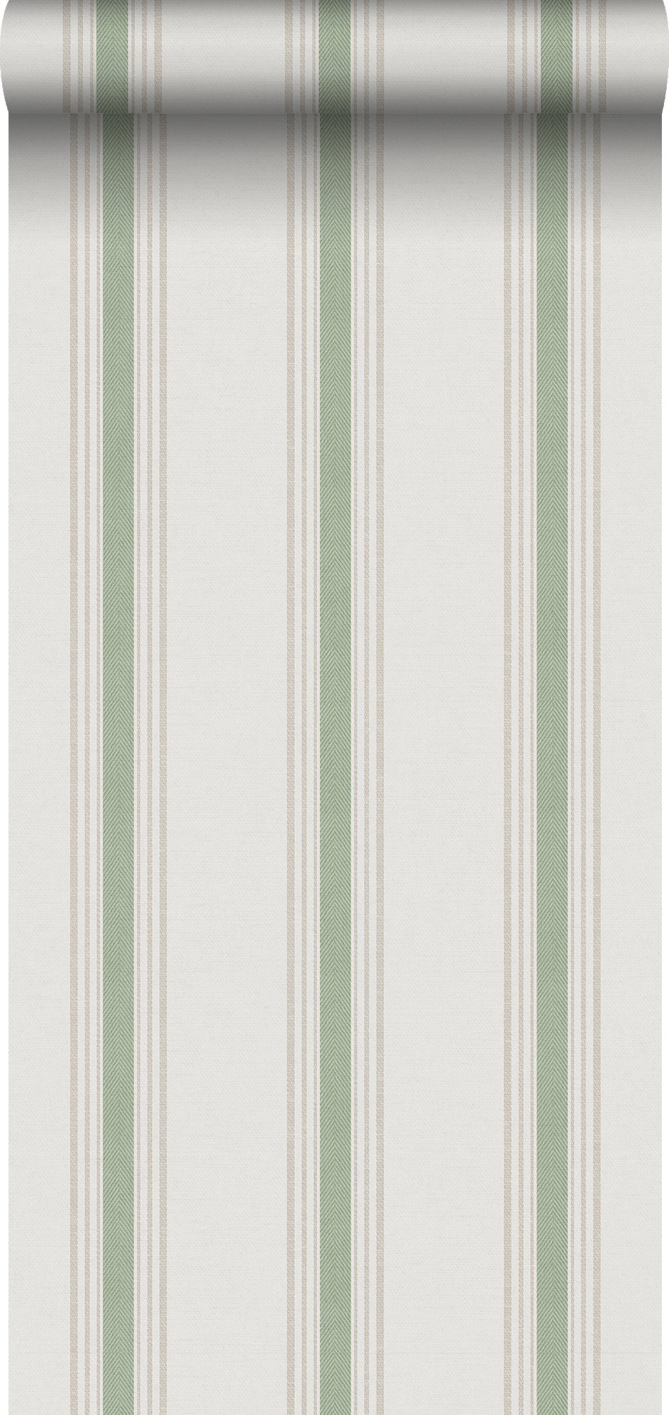Tapeta paski zielonymIbeżowym - 53 cm x 10 m - SANDERS &amp; SANDERS