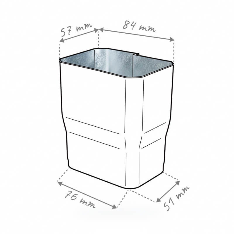 Manchon de raccordement pour descente rectangulaire 60x80 mm en aluminium anthracite, ALUHOME - 3