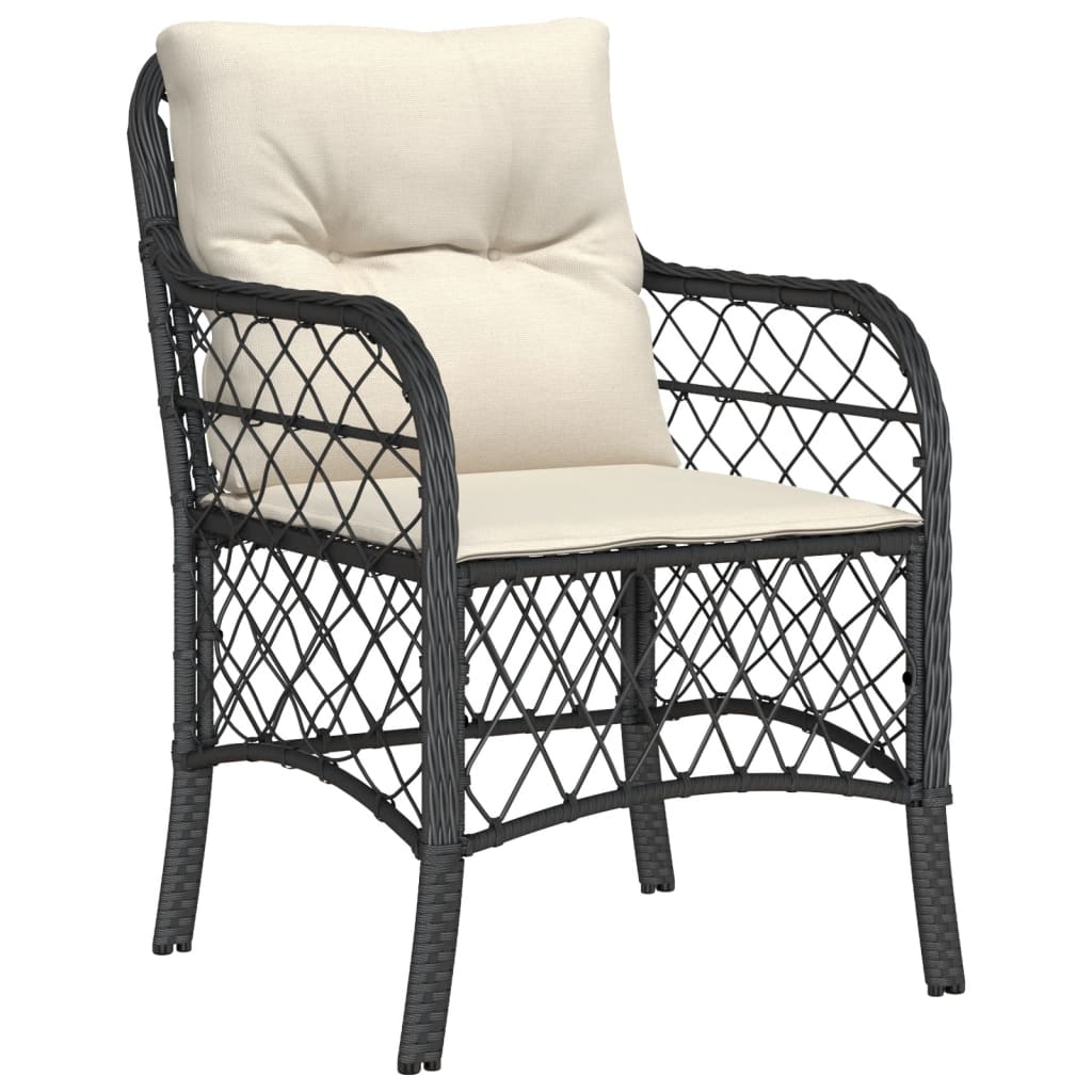 Fauteuils de jardin avec coussins 2 pcs rotin synthétique noir - COMFORTXL - 4