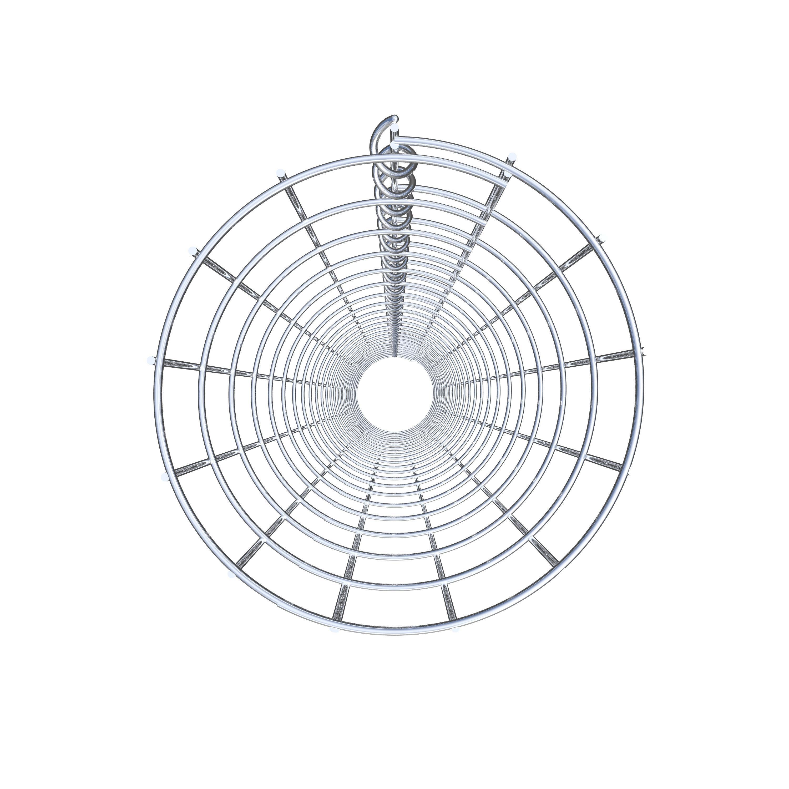 Columna de gavión redonda de acero galvanizado, Ø22cm, malla 5 x 10cm - altura: 230cm, para jardín o pared decorativa - 4