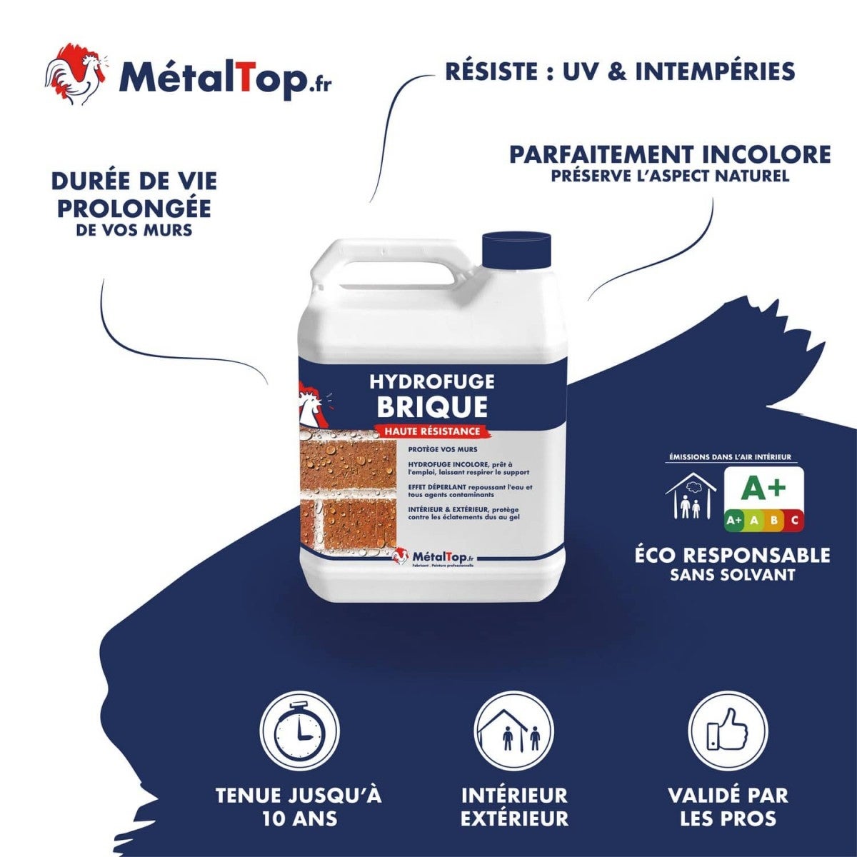 Hydrofuge Brique - 1 L - Métaltop - 3