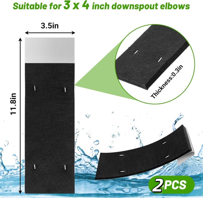 Amortisseur de bruit de gouttière, tuyau de, drainage extérieur, réduction du bruit, installation facile, 8,89 x 29,97 cm pour parc, jardin, cour, cour Amortisseur de bruit de gouttière, tuyau de, drainage extérieur, réduction du bruit, installation facile, 8,89 x 29,97 cm pour parc, jardin, cour, cour