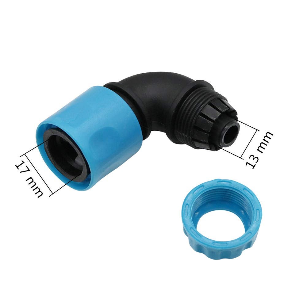 2 pièces ABS 12,5 mm (1/2 pouce) raccord rapide coudé à 90 ° bouton raccord rapide pour tuyau de lavage de voiture pour l'irrigation du jardin - 2
