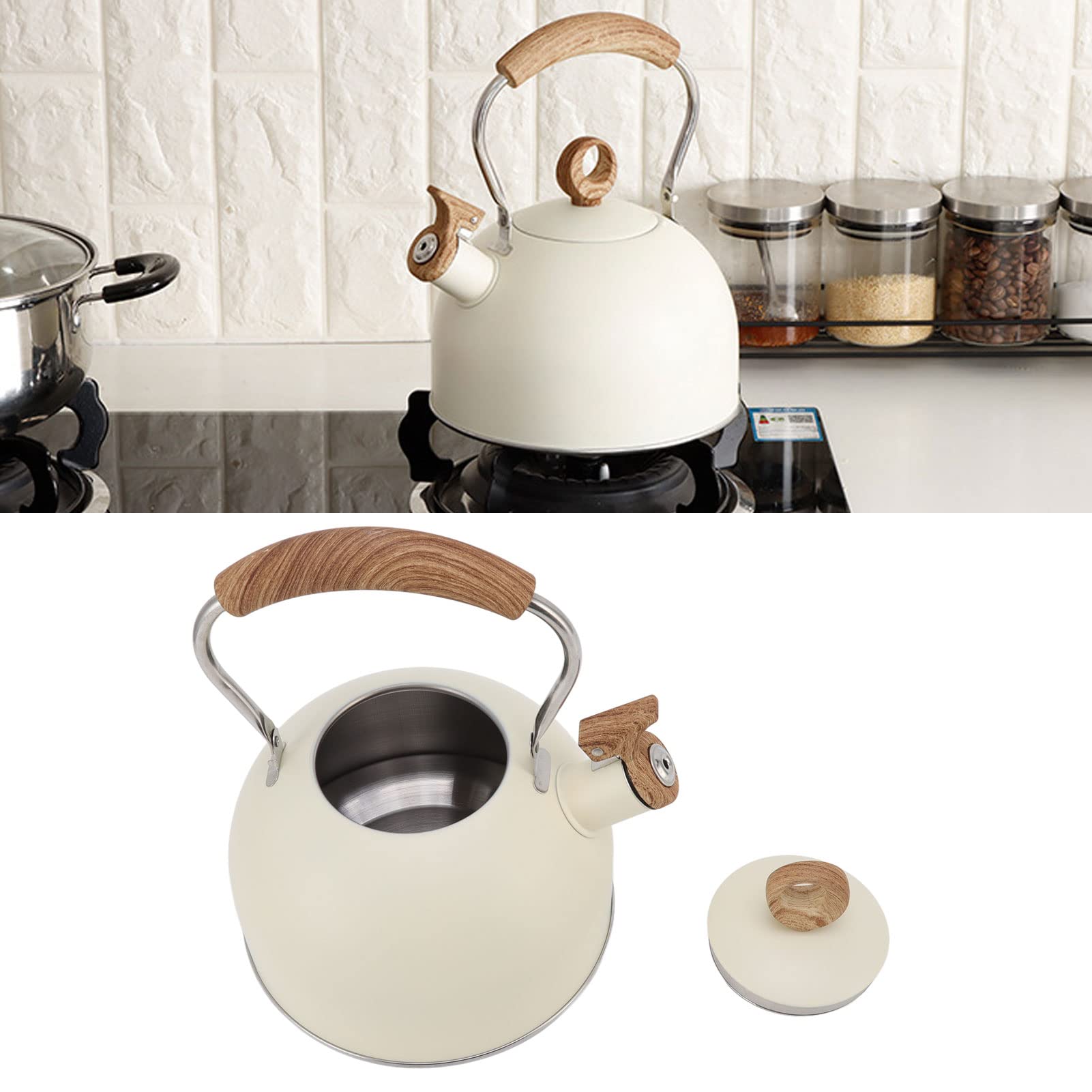 Teiera in acciaio inox con infusore da 1 l/1,5 l/2 l, copatibile con