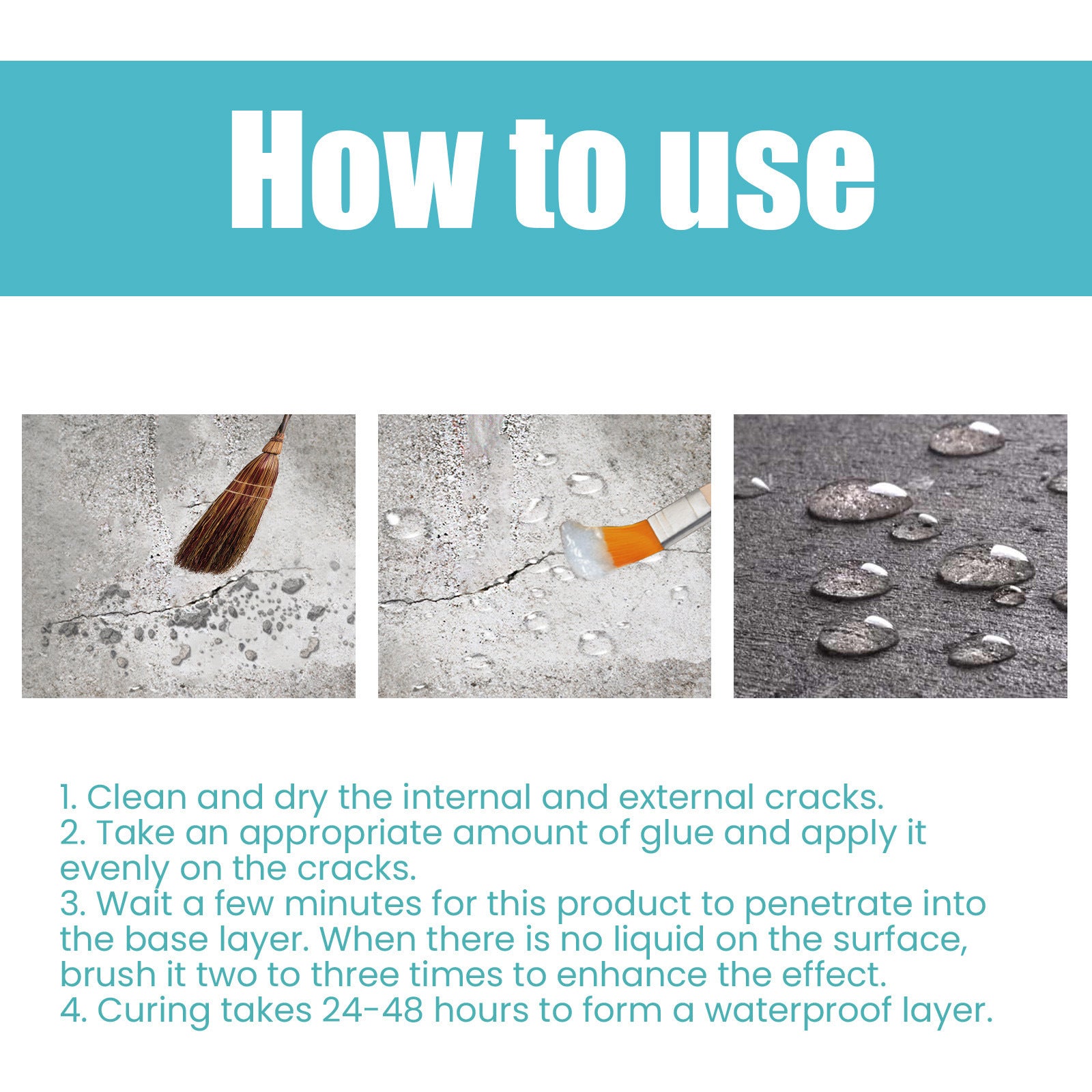 Agent Anti-fuite imperméable Super puissant, scellant d'isolation étanche, adhésif de réparation de fuite Transparent (100g), 8 paquets - 9