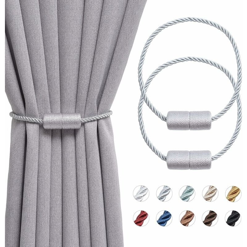 Embrasses de rideaux faites à la main - Embrasses de rideaux décoratives en coton - Couleur unie - Rose clair - 85 cm