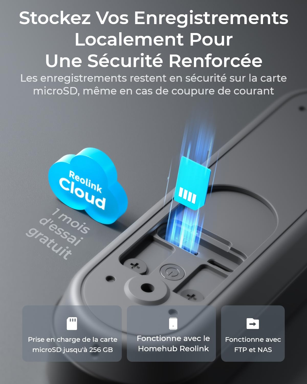 Caméra Sonnette 2K sans Fil avec Batterie, Wi-FI 2.4/5GHz, Vue tête ...