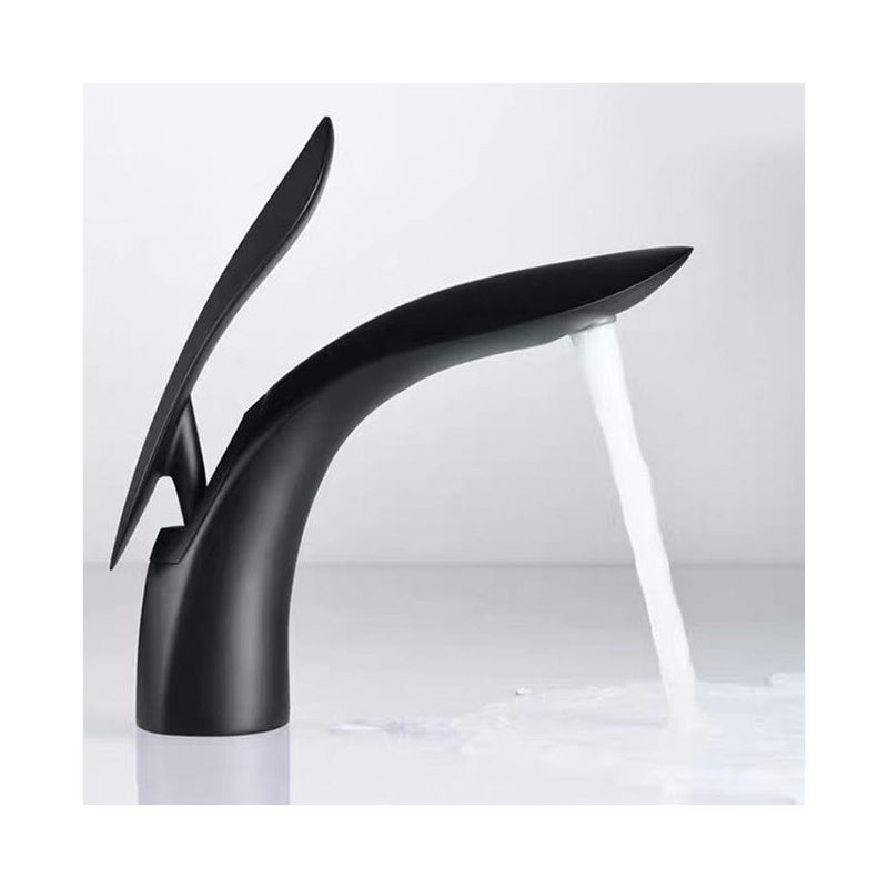 Bateria łazienkowa jednootworowa z jednym uchwytem, bateria umywalkowa, bateria mieszaczowa z ciepłą i zimną wodą, czarna